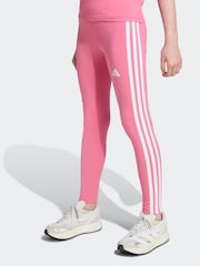 adidas Pink Essentials 3-Stripes Kids Leggings - Image 1 of 6