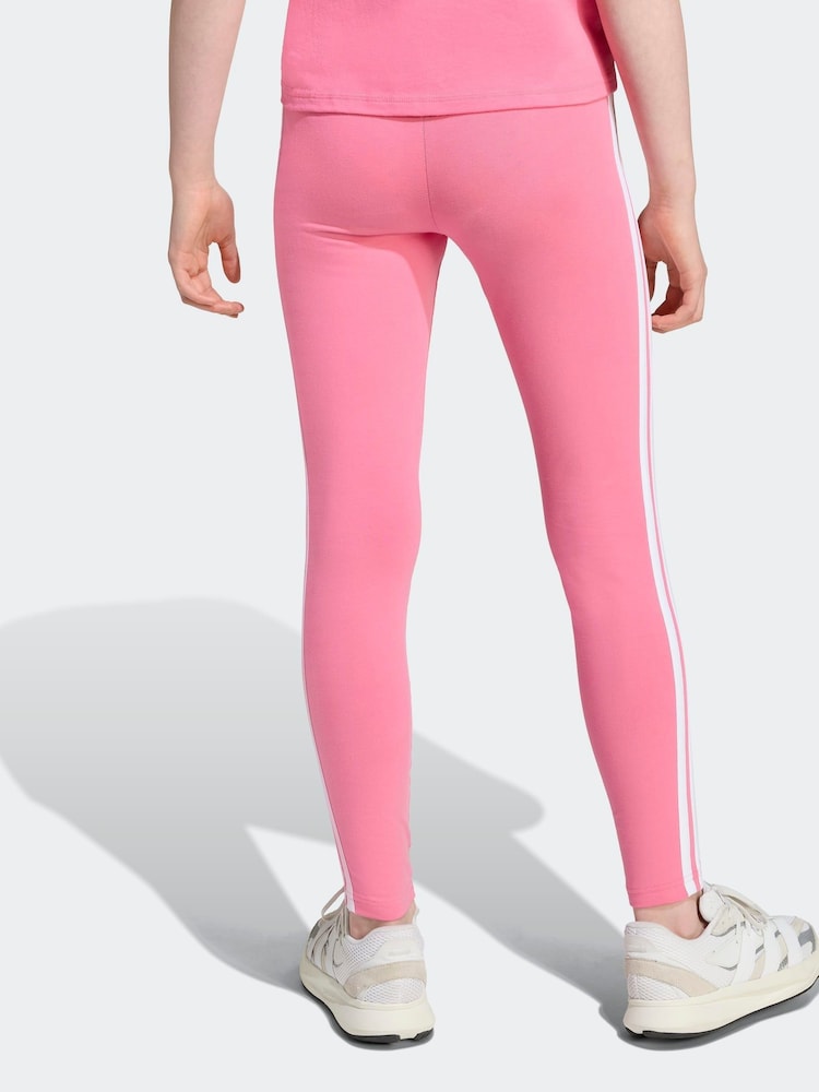 adidas Pink Essentials 3-Stripes Kids Leggings - Image 2 of 6