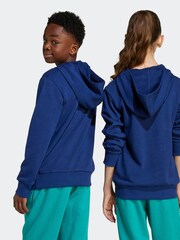 adidas Navy/Green Essentials Kids Hoodie - Image 2 of 6