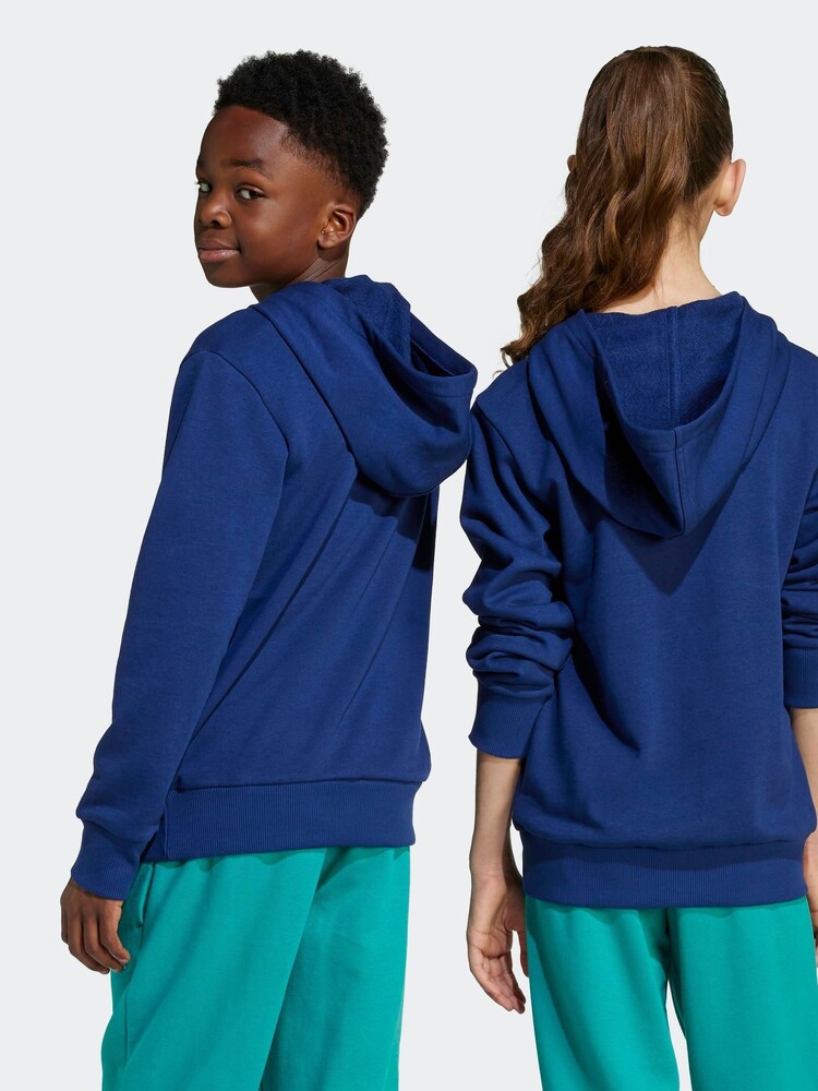 adidas Navy/Green Essentials Kids Hoodie - Image 2 of 6
