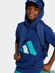 adidas Navy/Green Essentials Kids Hoodie - Image 4 of 6
