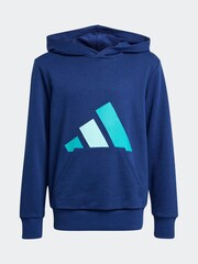 adidas Navy/Green Essentials Kids Hoodie - Image 6 of 6