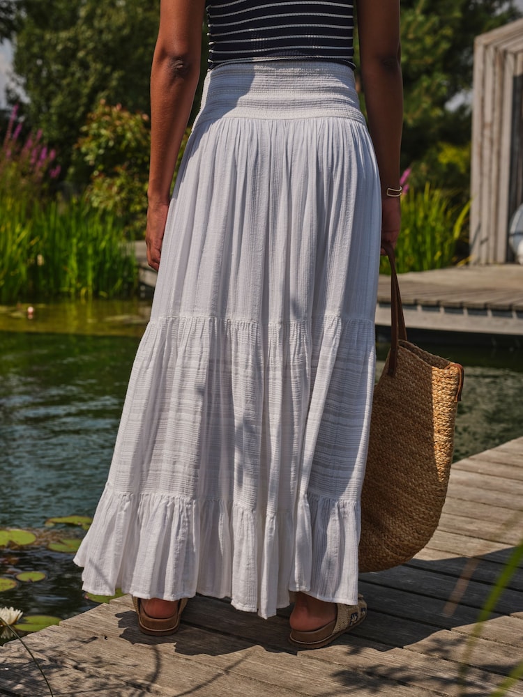 FatFace Rhea White Beachwear Maxi Skirt - Image 2 of 4 FatFace Rhea White Beachwear Maxi Skirt - Image 2 of 4