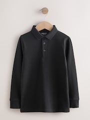 Black Long Sleeve Polo Shirt (3-16yrs) - Image 1 of 4