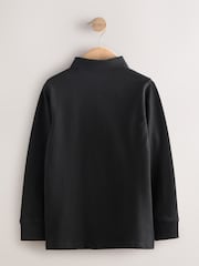 Black Long Sleeve Polo Shirt (3-16yrs) - Image 2 of 4