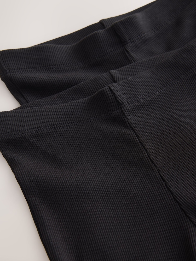Black 2 Pack Rib Flare Leggings (3-16yrs) - Image 5 of 5 Black 2 Pack Rib Flare Leggings (3-16yrs) - Image 5 of 5