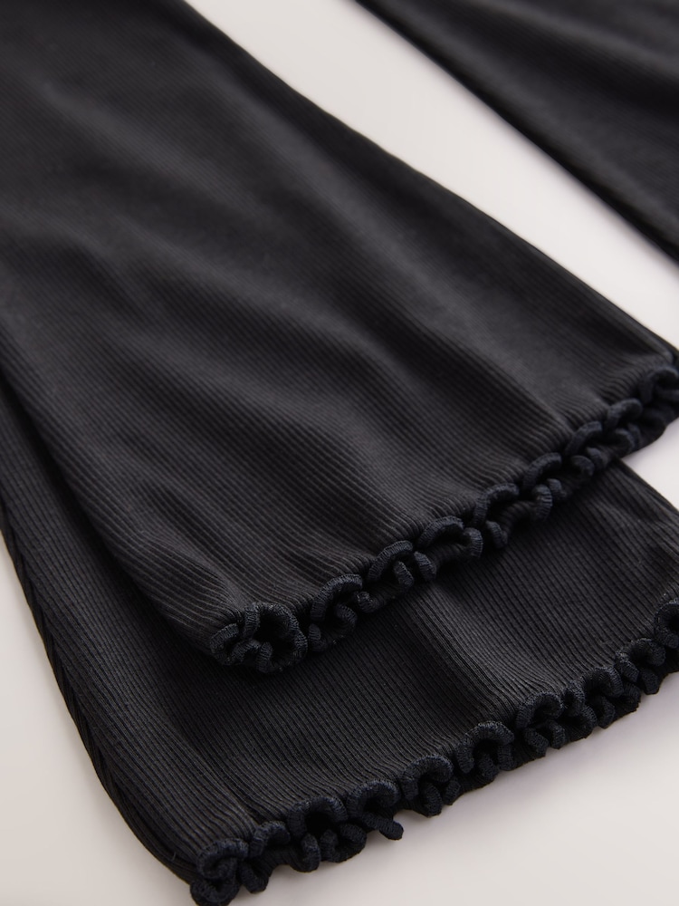 Black 2 Pack Rib Flare Leggings (3-16yrs) - Image 6 of 6 Black 2 Pack Rib Flare Leggings (3-16yrs) - Image 6 of 6