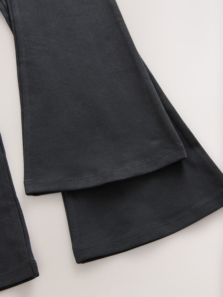 Black 2 Pack Flared Leggings (3-16yrs) - Image 5 of 5