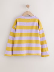 Purple/Ochre Stripe Textured Long Sleeve Top (3-16yrs) - Image 6 of 8