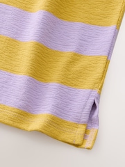 Purple/Ochre Stripe Textured Long Sleeve Top (3-16yrs) - Image 8 of 8