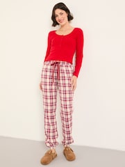 FatFace Cora Purple Check Pyjama Bottoms - Image 3 of 6
