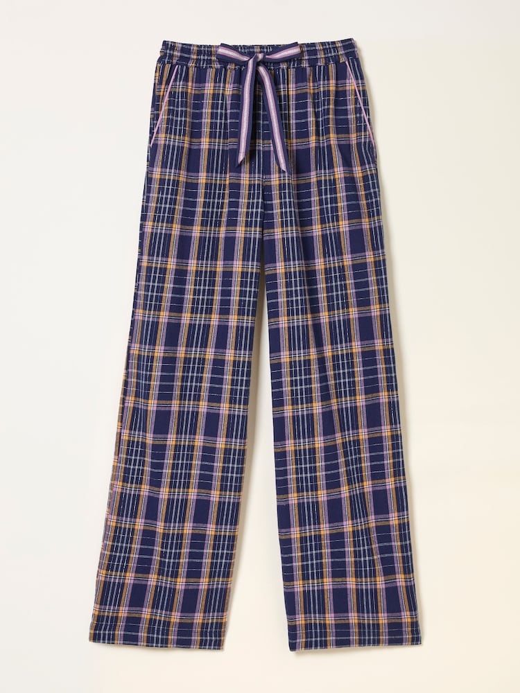 FatFace Lola Navy Metallic Check Pyjama Bottoms - Image 6 of 6
