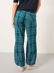 FatFace Rae Teal Blue Check Boyfriend Pyjama Bottoms - Image 2 of 6