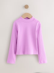Purple High Neck Long Sleeve Top (3-16yrs) - Image 1 of 4