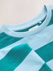 Blue Stripe Textured Long Sleeve Top (3-16yrs) - Image 8 of 8