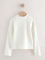 Cream High Neck Long Sleeve Top (3-16yrs) - Image 1 of 4