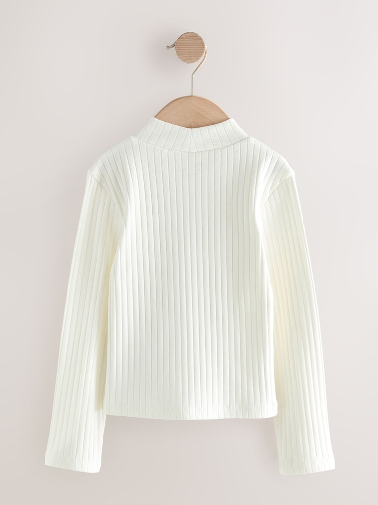 Cream High Neck Long Sleeve Top (3-16yrs) - Image 2 of 4