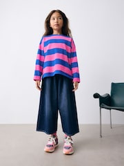 Pink/Blue Stripe Textured Long Sleeve Top (3-16yrs) - Image 3 of 8