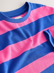 Pink/Blue Stripe Textured Long Sleeve Top (3-16yrs) - Image 7 of 8