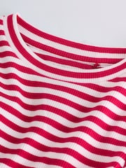 Red/Pink Long Sleeve Ribbed Top (3-16yrs) - Image 3 of 5