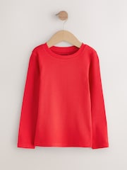 Red Long Sleeve Ribbed Top (3-16yrs) - Image 4 of 7