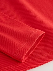 Red Long Sleeve Ribbed Top (3-16yrs) - Image 6 of 7