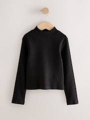 Black High Neck Long Sleeve Top (3-16yrs) - Image 1 of 4