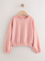Pink Textured Bow Long Sleeve Top (3-16yrs) - Image 1 of 6