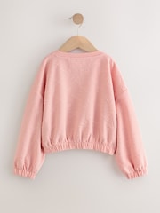 Pink Textured Bow Long Sleeve Top (3-16yrs) - Image 2 of 6