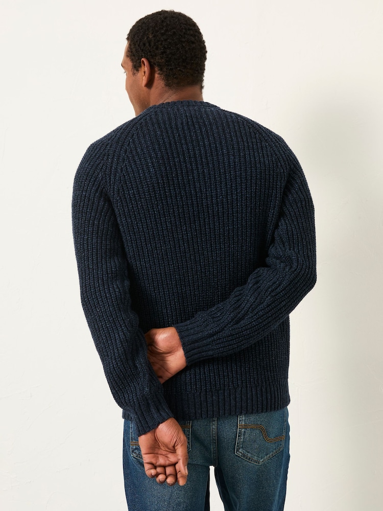 FatFace Fife Navy Knitted Crew Jumper - Image 2 of 6 FatFace Fife Navy Knitted Crew Jumper - Image 2 of 6