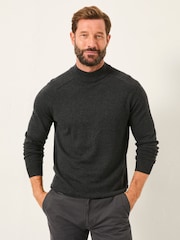 Gris antracita - FatFace Knitted Turtle Neck Jumper - Imagen 1 de 5