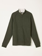 FatFace Harwick Khaki Green Lined Knitted Zip Through - Image 1 of 1