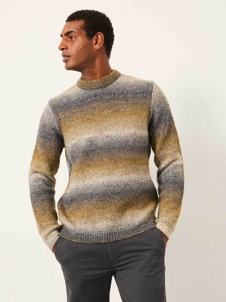 FatFace Natural Ombre Knitted Crew Jumper - Image 1 of 6 FatFace Natural Ombre Knitted Crew Jumper - Image 1 of 6