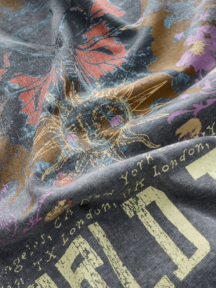 Washed Black Oversized Graphic Print T-Shirt (3-16yrs) - Image 11 of 11 Washed Black Oversized Graphic Print T-Shirt (3-16yrs) - Image 11 of 11