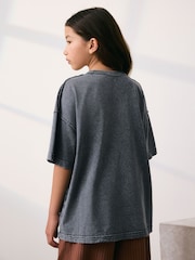 Washed Black Oversized Graphic Print T-Shirt (3-16yrs) - Image 6 of 11