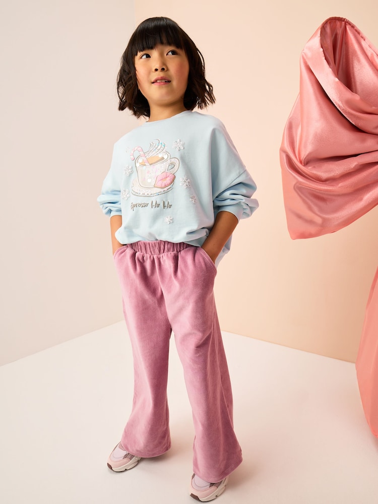 Blue Christmas Espresso Sequin Long Sleeve Sweatshirt (3-16yrs) - Image 2 of 7