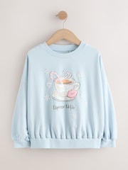 Blue Christmas Espresso Sequin Long Sleeve Sweatshirt (3-16yrs) - Image 4 of 7