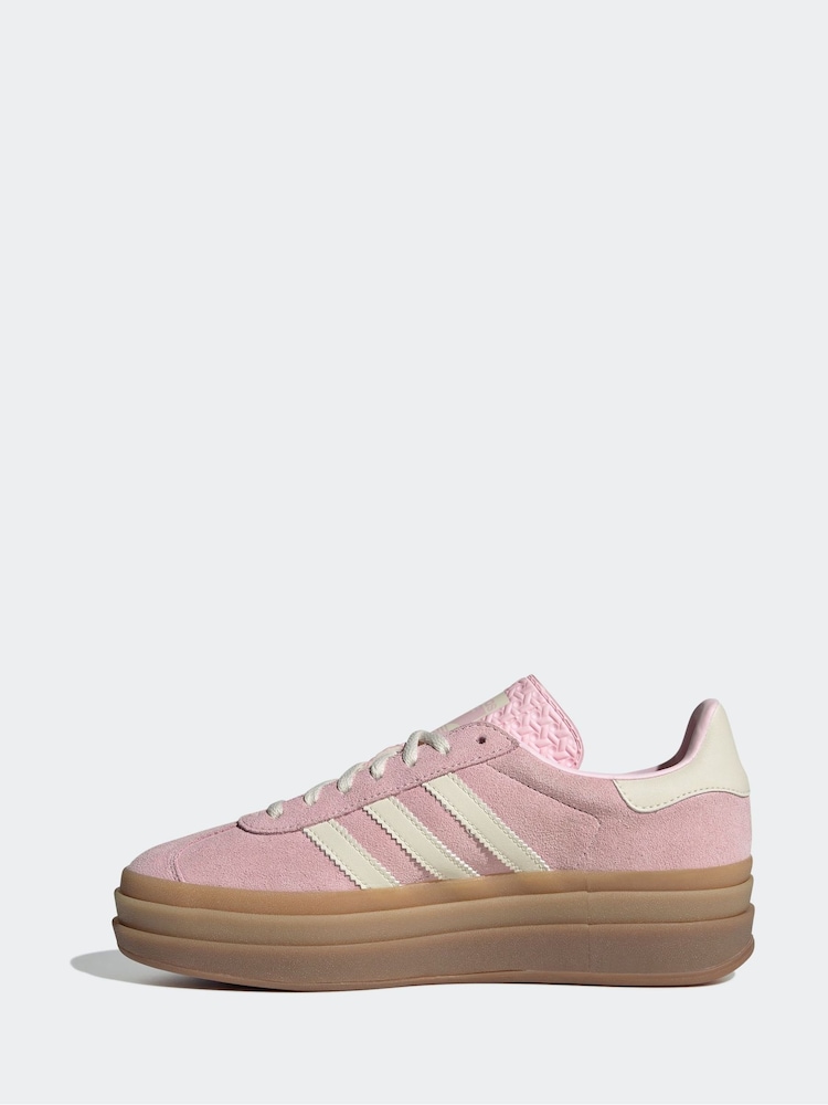 adidas Originals Pink Light Gazelle Bold W Trainers - Image 2 of 10 adidas Originals Pink Light Gazelle Bold W Trainers - Image 2 of 10
