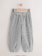 Black/White Gingham Pull On Barrel Trousers (3-16yrs) - Image 1 of 6