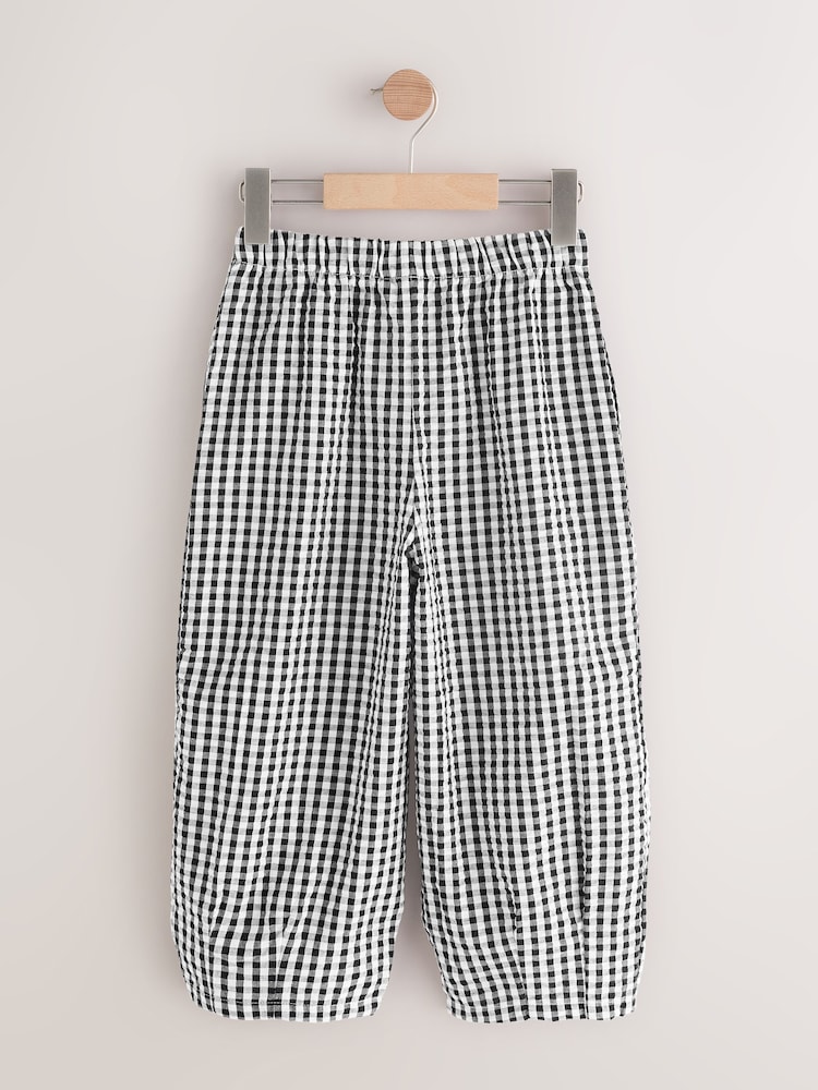 Black/White Gingham Pull On Barrel Trousers (3-16yrs) - Image 2 of 6