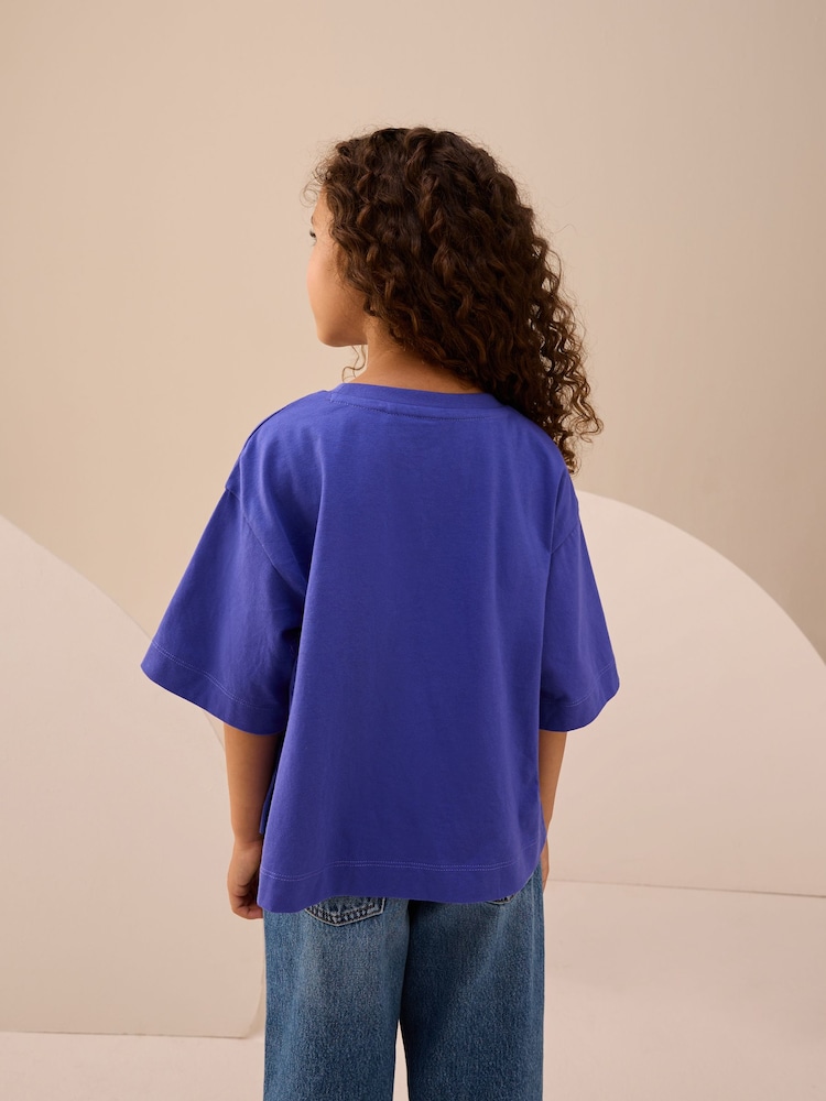 Cobalt Blue Sequin Star T-Shirt (3-16yrs) - Image 3 of 3