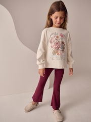 Ecru Floral Sequin Long Sleeve Top (3-16yrs) - Image 2 of 4