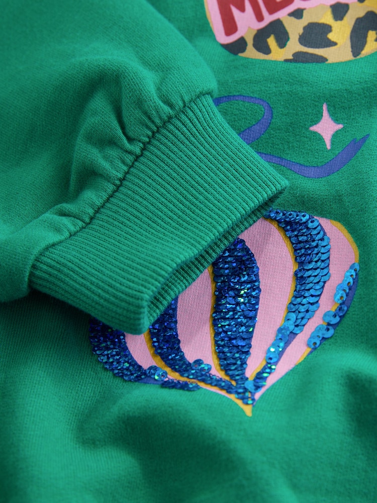 Green Bauble Sequin Long Sleeve Sweatshirt (3-16yrs) - Image 7 of 7