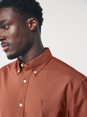Marrón óxido - Corte estándar - Camisa Oxford manga larga - Imagen 5 de 9