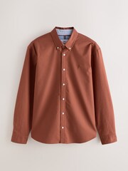 Marrón óxido - Corte estándar - Camisa Oxford manga larga - Imagen 7 de 9