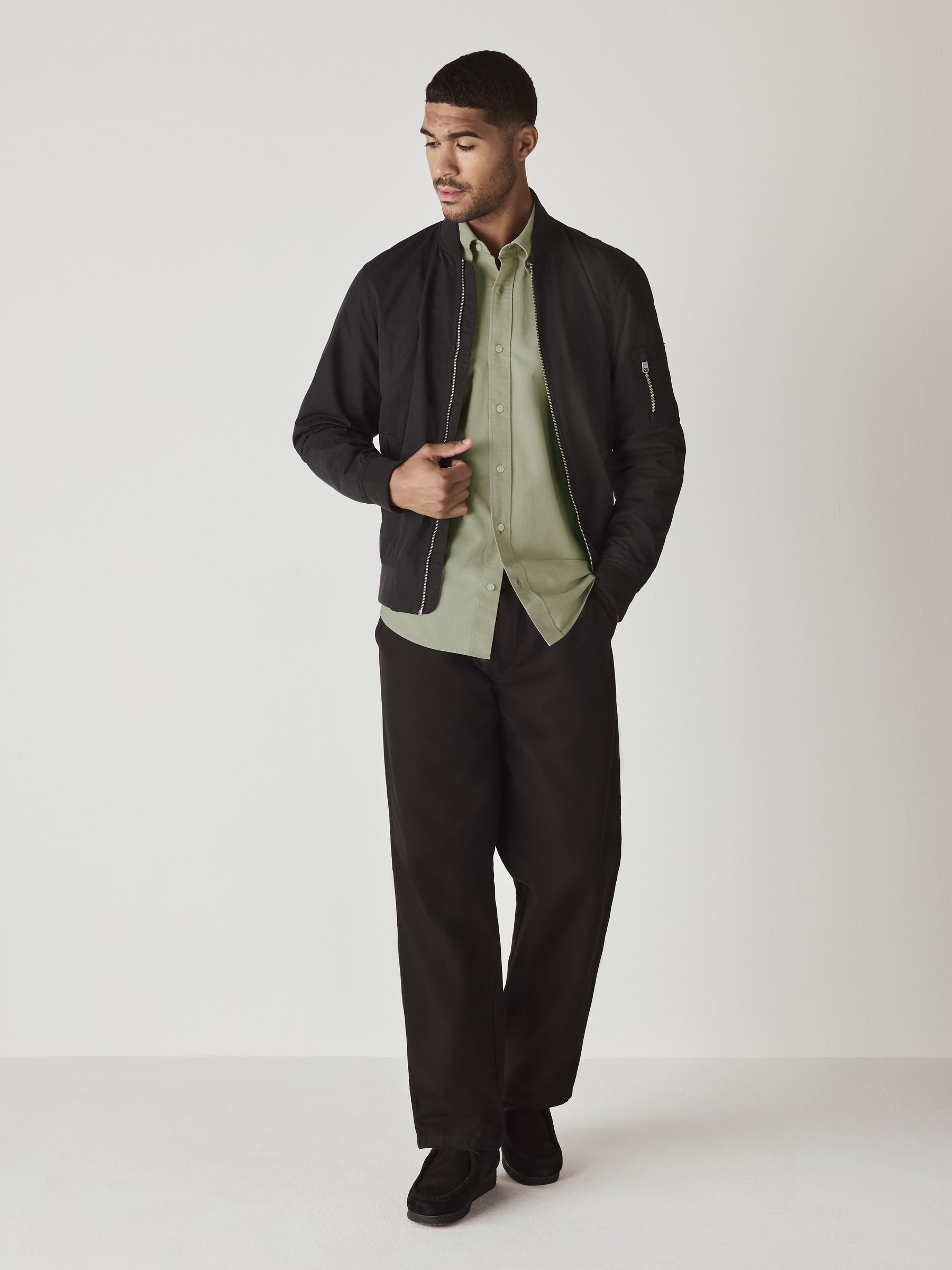 Buy Sage Green - Slim Fit - Long Sleeve Oxford Shirt from Next Japan