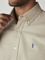 Sage Green Slim Fit Long Sleeve Oxford Shirt - Image 4 of 9