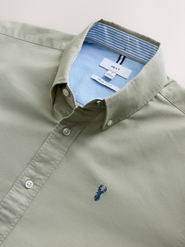 Buy Sage Green Regular Fit Long Sleeve Oxford Shirt from Next USA