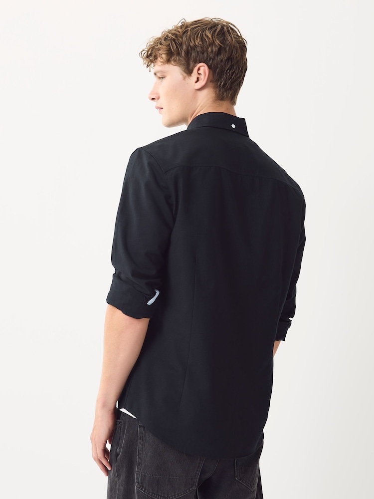 Rust Brown Slim Fit Long Sleeve Oxford Shirt - Image 2 of 9