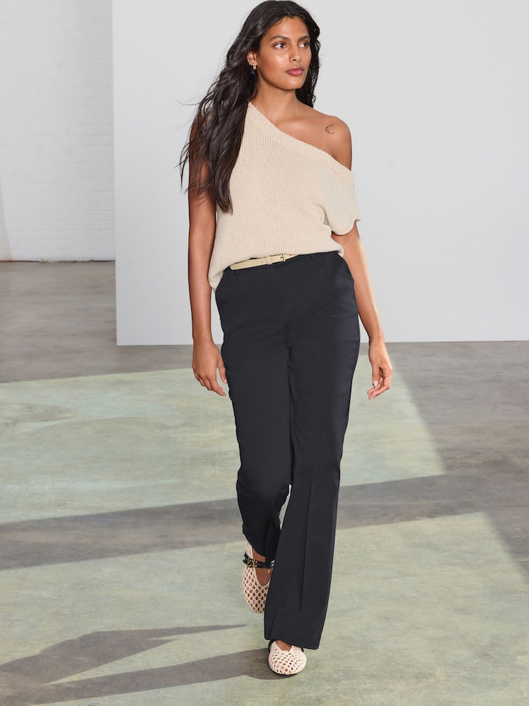 Black Tailored Bootcut Trousers - Image 1 of 8